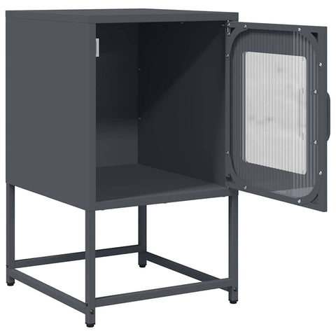 vidaXL Bedside Cabinet Anthracite 36x39x60.5 cm Cold-rolled Steel