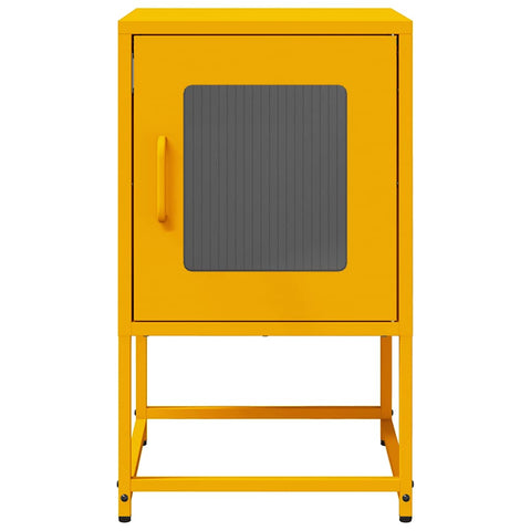vidaXL Bedside Cabinet Mustard Yellow 36x39x60.5 cm Cold-rolled Steel