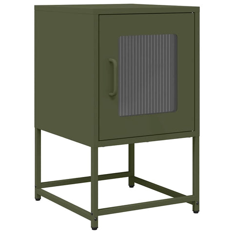 vidaXL Bedside Cabinet Olive Green 36x39x60.5 cm Cold-rolled Steel