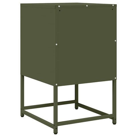 vidaXL Bedside Cabinet Olive Green 36x39x60.5 cm Cold-rolled Steel