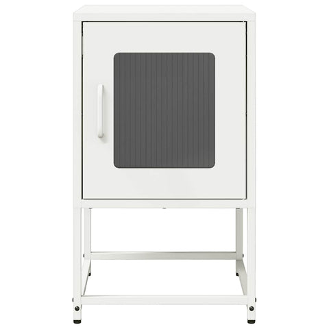 vidaXL Bedside Cabinet White 36x39x60.5 cm Cold-rolled Steel