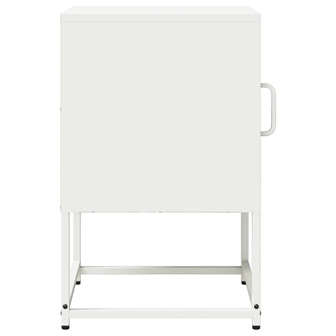 vidaXL Bedside Cabinet White 36x39x60.5 cm Cold-rolled Steel