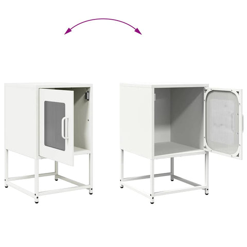 vidaXL Bedside Cabinet White 36x39x60.5 cm Cold-rolled Steel