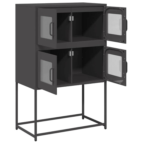 vidaXL Highboard Black 68x39x107 cm Steel