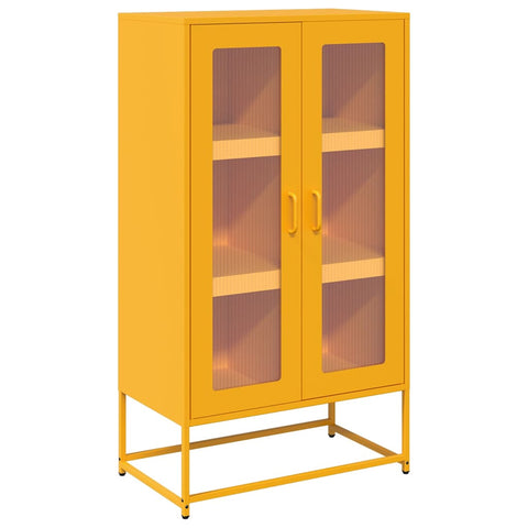 vidaXL Highboard Mustard Yellow 68x39x123 cm Steel