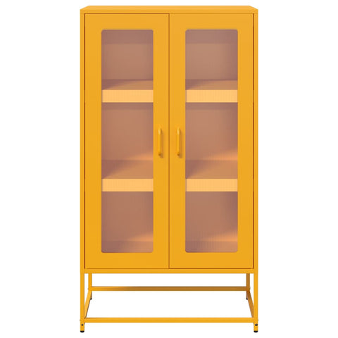 vidaXL Highboard Mustard Yellow 68x39x123 cm Steel