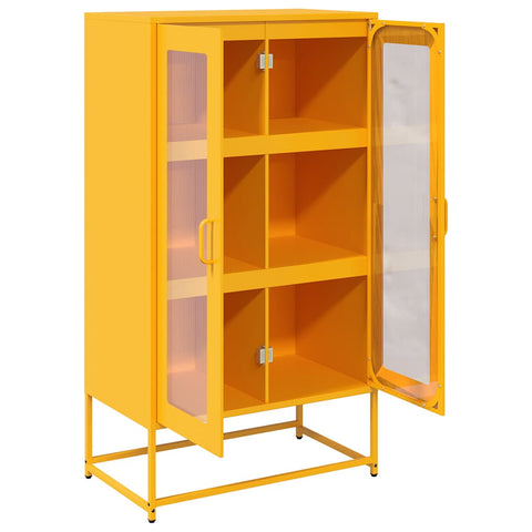 vidaXL Highboard Mustard Yellow 68x39x123 cm Steel
