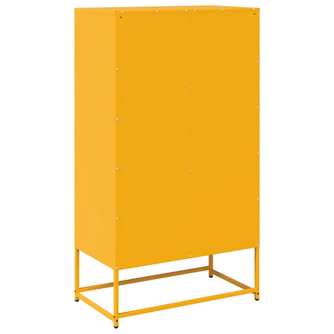 vidaXL Highboard Mustard Yellow 68x39x123 cm Steel