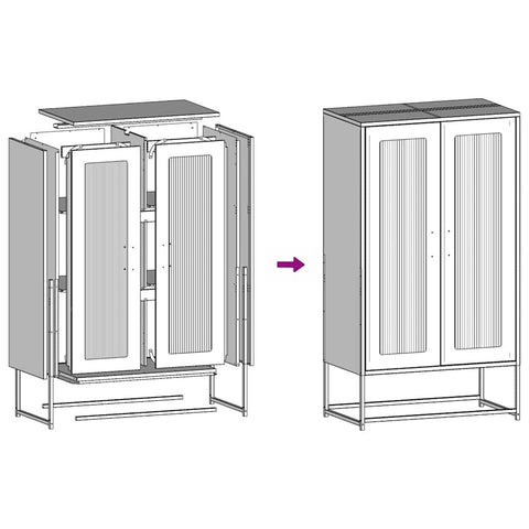vidaXL Highboard Mustard Yellow 68x39x123 cm Steel