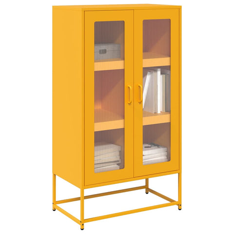 vidaXL Highboard Mustard Yellow 68x39x123 cm Steel
