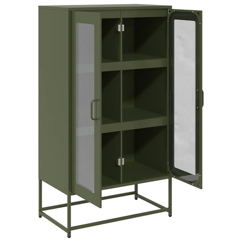vidaXL Highboard Olive Green 68x39x123 cm Steel