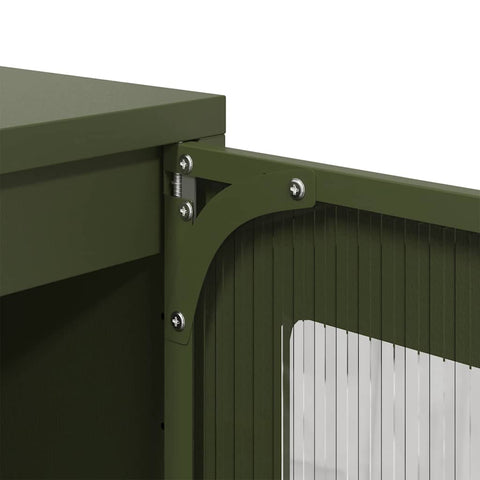 vidaXL Highboard Olive Green 68x39x123 cm Steel