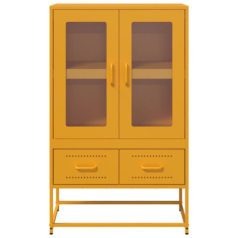 vidaXL Highboard Mustard Yellow 68x39x111.5 cm Steel