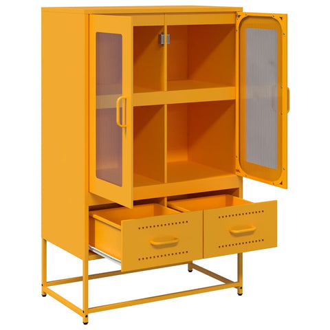 vidaXL Highboard Mustard Yellow 68x39x111.5 cm Steel