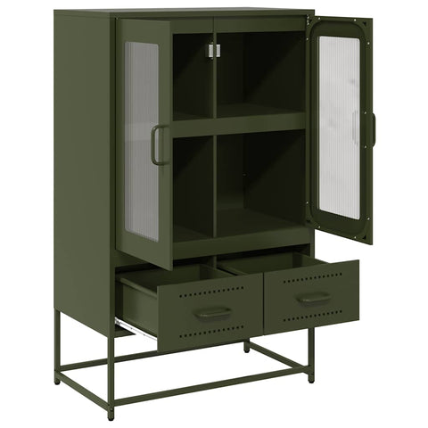 vidaXL Highboard Olive Green 68x39x111.5 cm Steel