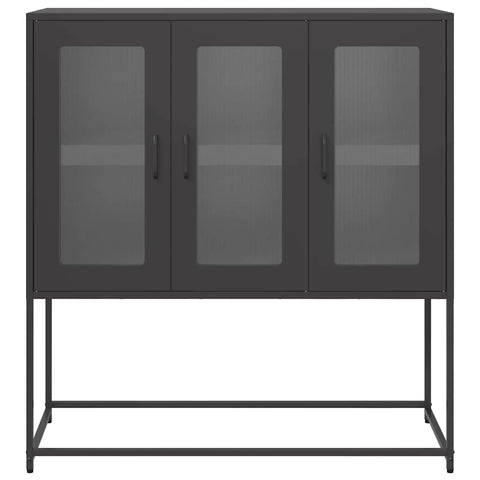 vidaXL Sideboard Black 100.5x39x107 cm Cold-rolled Steel
