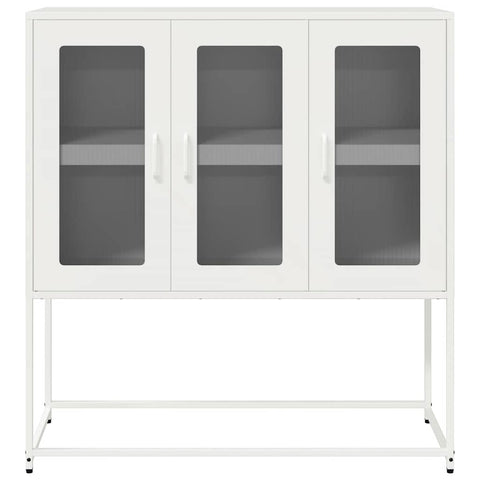 vidaXL Sideboard White 100.5x39x107 cm Cold-rolled Steel