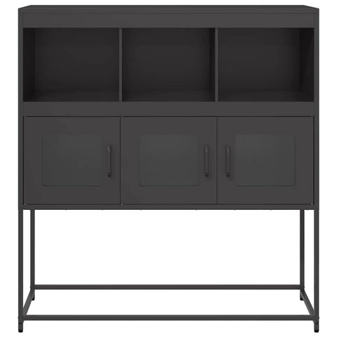 vidaXL Sideboard Black 100.5x39x107 cm Cold-rolled Steel