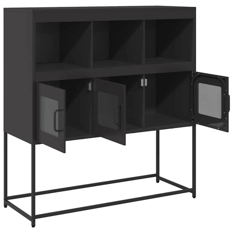 vidaXL Sideboard Black 100.5x39x107 cm Cold-rolled Steel