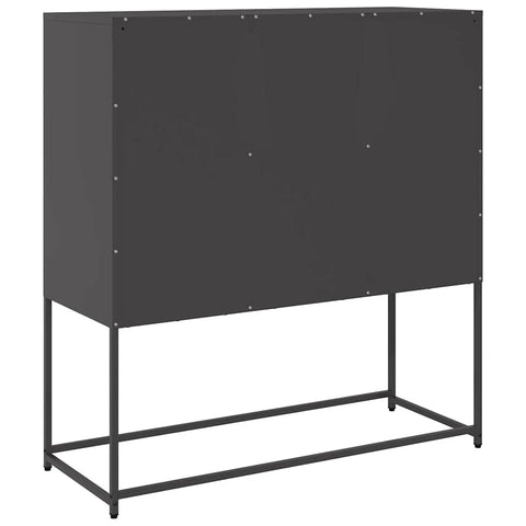 vidaXL Sideboard Black 100.5x39x107 cm Cold-rolled Steel