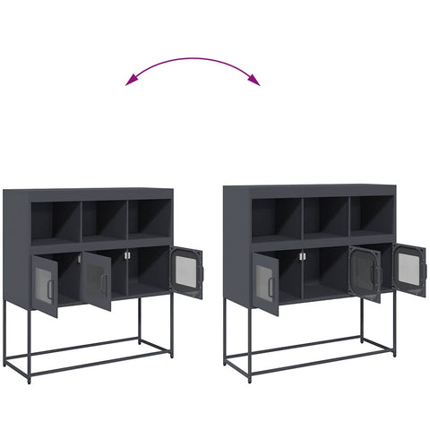 vidaXL Sideboard Anthracite 100.5x39x107 cm Cold-rolled Steel