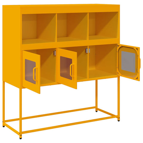 vidaXL Sideboard Mustard Yellow 100.5x39x107 cm Cold-rolled Steel