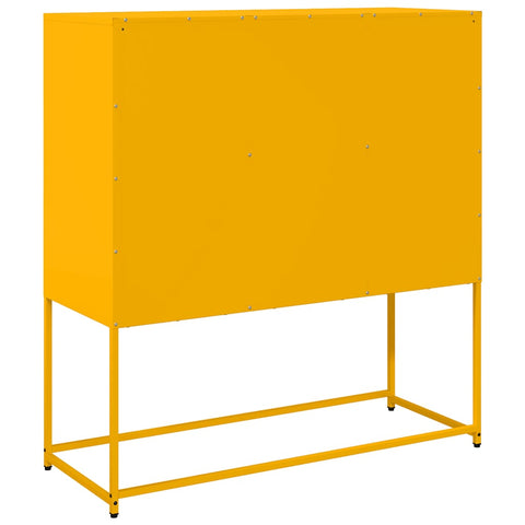 vidaXL Sideboard Mustard Yellow 100.5x39x107 cm Cold-rolled Steel