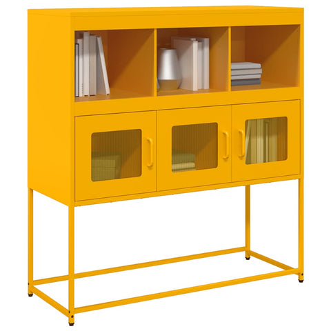 vidaXL Sideboard Mustard Yellow 100.5x39x107 cm Cold-rolled Steel