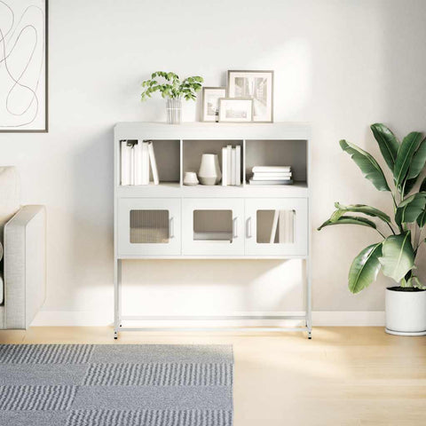 vidaXL Sideboard White 100.5x39x107 cm Cold-rolled Steel