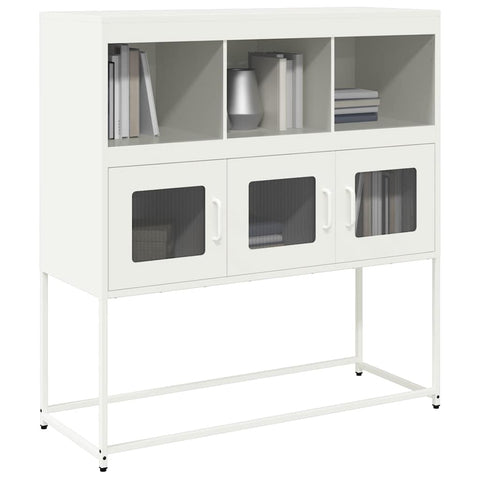 vidaXL Sideboard White 100.5x39x107 cm Cold-rolled Steel