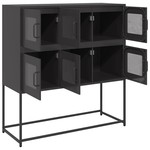 vidaXL Sideboard Black 100.5x39x107 cm Cold-rolled Steel