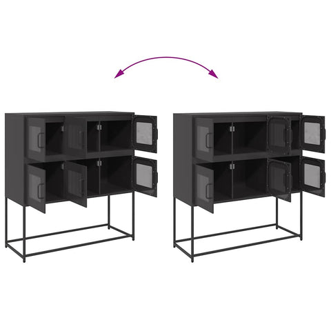 vidaXL Sideboard Black 100.5x39x107 cm Cold-rolled Steel