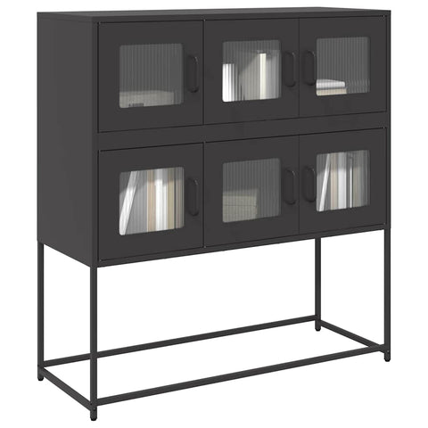 vidaXL Sideboard Black 100.5x39x107 cm Cold-rolled Steel