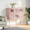 vidaXL Sideboard Pink 100.5x39x107 cm Cold-rolled Steel
