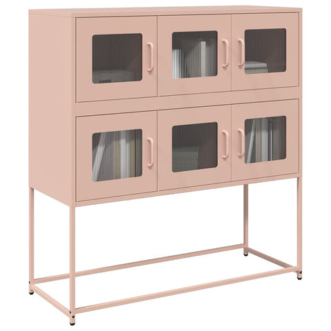 vidaXL Sideboard Pink 100.5x39x107 cm Cold-rolled Steel