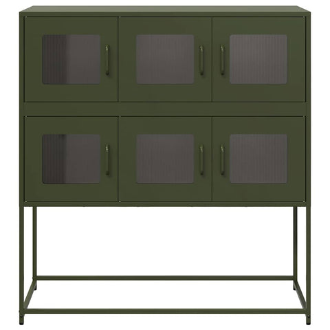 vidaXL Sideboard Olive Green 100.5x39x107 cm Cold-rolled Steel