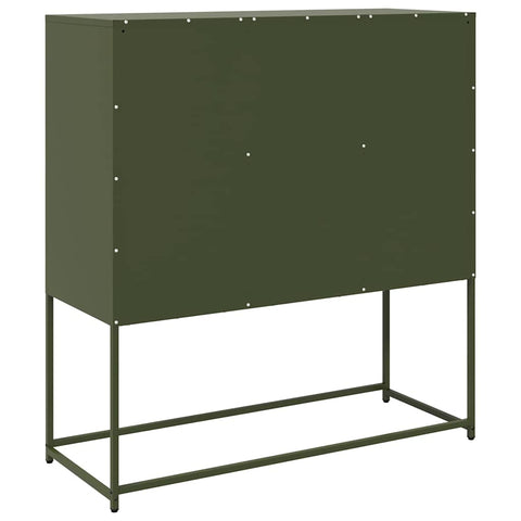 vidaXL Sideboard Olive Green 100.5x39x107 cm Cold-rolled Steel