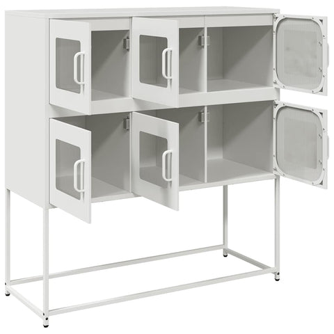 vidaXL Sideboard White 100.5x39x107 cm Cold-rolled Steel