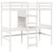vidaXL Loft Bed Frame with Desk and Shelves White 90x200cm Solid Wood Pine