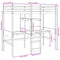 vidaXL Loft Bed Frame with Desk and Shelves White 90x200cm Solid Wood Pine