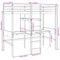 vidaXL Loft Bed Frame with Desk and Shelves Wax Brown 90x200cm Solid Wood Pine