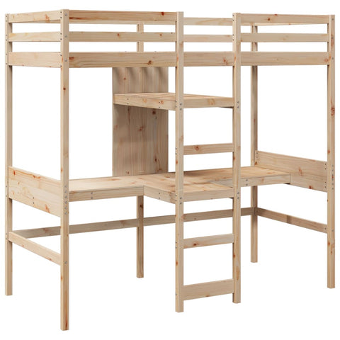 vidaXL Loft Bed Frame without Mattress 80x200cm Solid Wood Pine