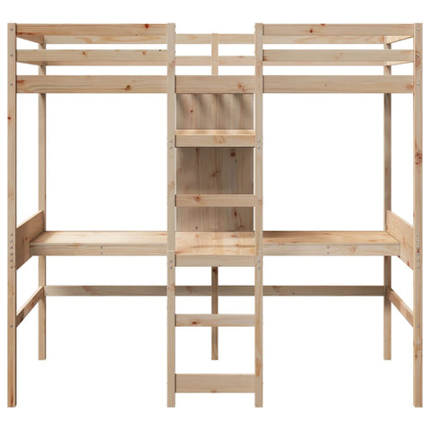 vidaXL Loft Bed Frame without Mattress 80x200cm Solid Wood Pine