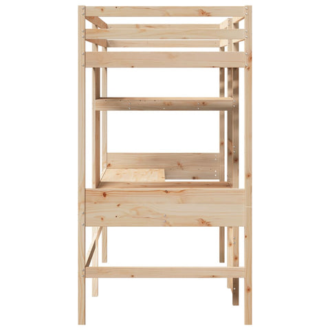 vidaXL Loft Bed Frame without Mattress 80x200cm Solid Wood Pine