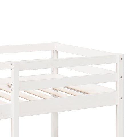 vidaXL Loft Bed Frame without Mattress White 90x190cm Solid Wood Pine