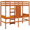 vidaXL Loft Bed Frame without Mattress Wax Brown 75x190cm Solid Wood Pine