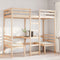 vidaXL Loft Bed Frame with Desk and Chairs 90x200cm Solid Wood Pine