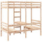 vidaXL Loft Bed Frame with Desk and Chairs 90x200cm Solid Wood Pine