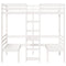 vidaXL Loft Bed Frame with Desk and Chairs White 90x200cm Solid Wood Pine