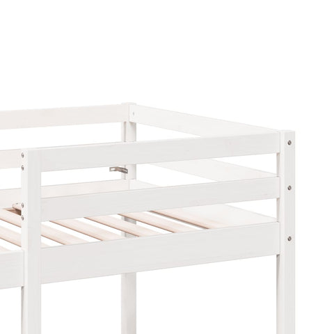 vidaXL Loft Bed Frame with Desk and Chairs White 80x200cm Solid Wood Pine